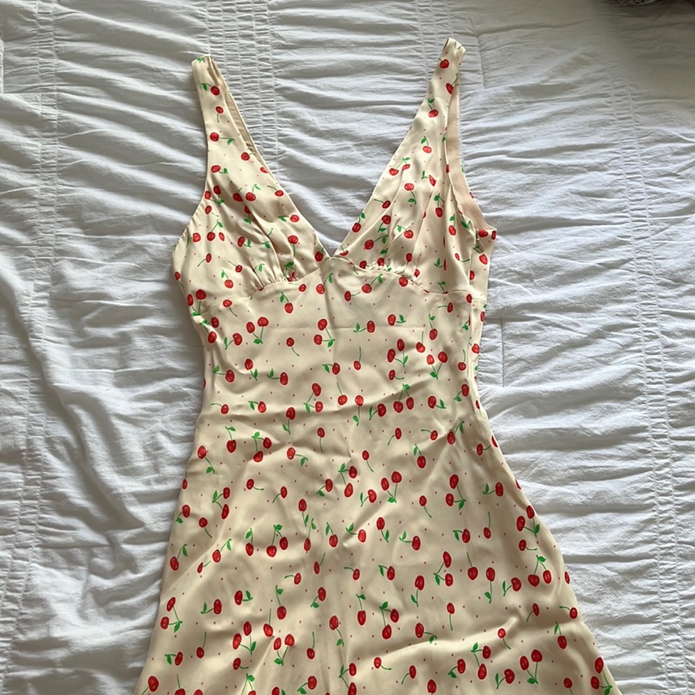 Silky cheery printed Zara dress
